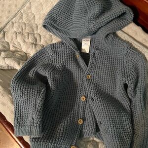 Carter's Gray Knit Hooded Sweater for Kids